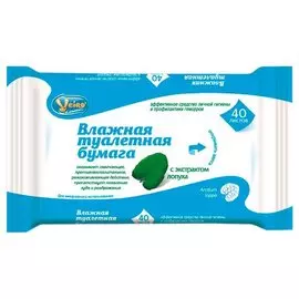 Бумага туалетная влажная Linia Veiro экстракт лопуха, 40 листов