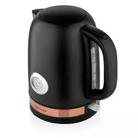 чайник электрический стальной 1,7л, 2,2квт, черный, brayer br1005bk
