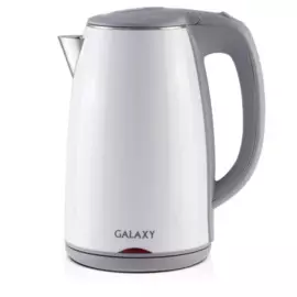 чайник электрический (стальной, белый, 2000вт, 1,7л) galaxy gl0307бл
