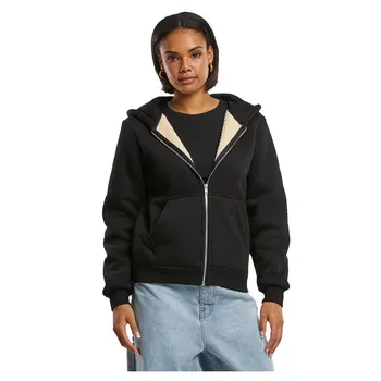 Толстовка Urban Classics Bonded Sherpa full zip, черный