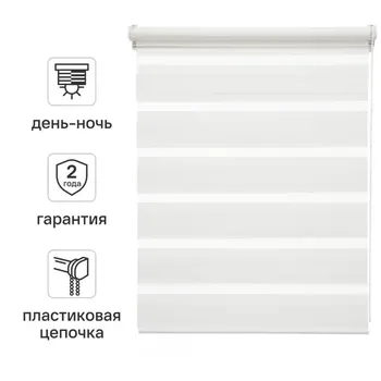 Штора рулонная день-ночь Inspire Peter 70x160 см белая White 0