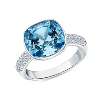 Серебряное кольцо с фианитами и кристаллами Swarovski