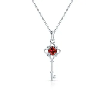 Серебряное шейное украшение с гранатами синтетическими