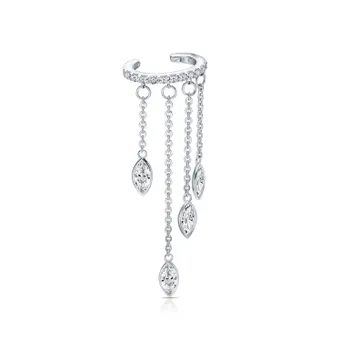 Серебряная серьга с фианитами