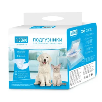 Higeniq Подгузники впитывающие XXL (6 шт.) для кошек и собак