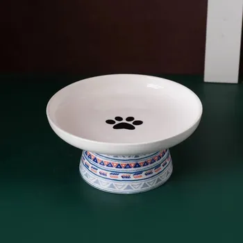 Керамическая миска для кошек, богемные кормушки для домашних животных, кормушки для воды, маленькие собаки, выращенные для питья и еды