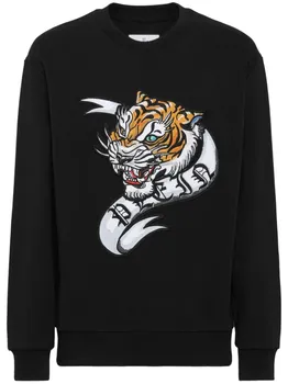 Philipp Plein хлопковая толстовка с принтом татуировок, черный