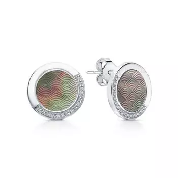 Серебряные серьги с перламутром и фианитами