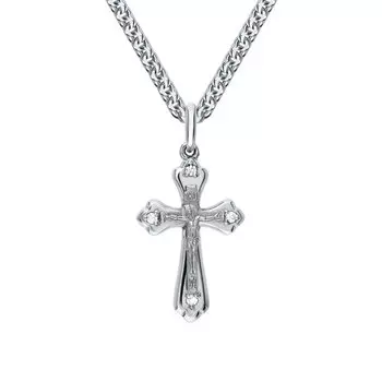 Серебряный крест-подвеска с фианитами