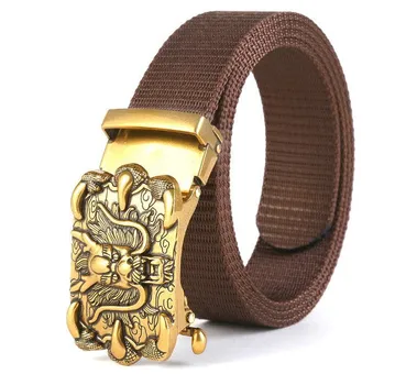 Мужской ремень из нейлона, деловой ремень с автоматической пряжкой, повседневный ремень из холста с беззубой пряжкой, прочность доставки 125cm серый