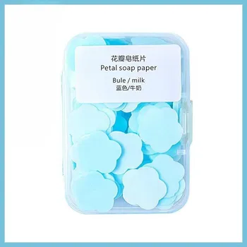 Disposable Soap Tablets Student and Children s Portable Petal Soap Tablets Outdoor Travel Portable Antibacterial Hand Soap жёлтый
