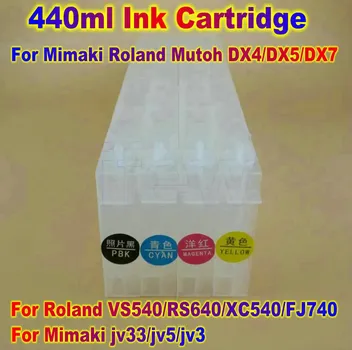 Картридж для принтера Mimaki 440 мл, стандартный картридж для Roland VS540 RS640 XC540 FJ740, для Mimaki jv33 jv5 jv3 RJ900, 4 шт., 440 мл