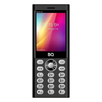 Мобильный телефон BQ Barrel XL, 2.8" 320x240 TFT, 32Mb RAM, 32Mb, BT, 1xCam, 2-Sim, 1400 мА·ч, USB Type-C, черный/серебристый (2832)