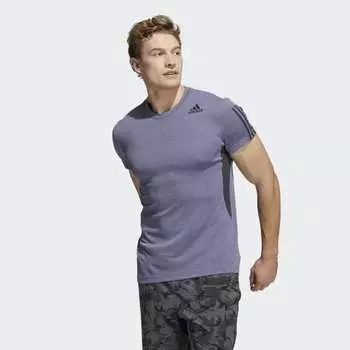 Мужская футболка adidas HEAT.RDY 3-Stripes Tee (Фиолетовая)