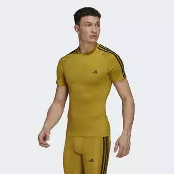 Мужская футболка adidas Techfit 3-Stripes Training Tee (Зеленая)