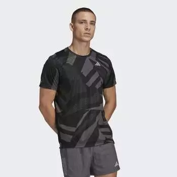 Мужская одежда для бега adidas Own the Run Seasonal Tee (Черная)