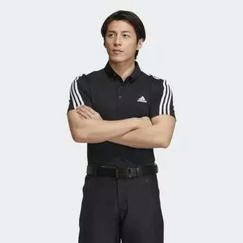 Мужская рубашка adidas AEROREADY 3-Stripes Polo Shirt (Черная)
