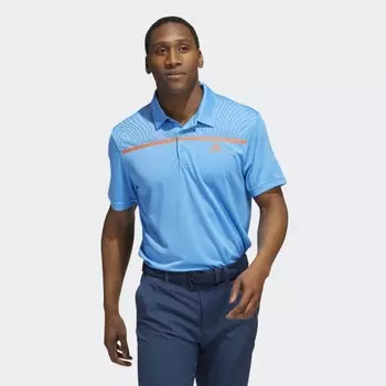 Мужская рубашка adidas Core Chest-Print Polo Shirt (Синяя)