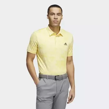 Мужская рубашка adidas Jacquard Polo Shirt (Желтая)