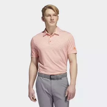 Мужская рубашка adidas Ottoman Stripe Polo Shirt (Оранжевая)