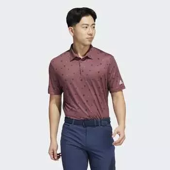 Мужская рубашка adidas Ultimate365 Allover Print Polo Shirt (бургундий)