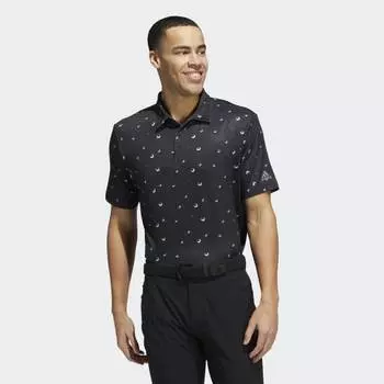 Мужская рубашка adidas Ultimate365 Allover Print Polo Shirt (Черная)
