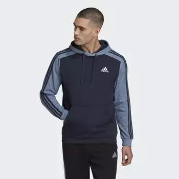 Мужская толстовка adidas Essentials MГ©lange French Terry Hoodie (Синяя)