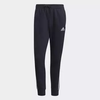 Мужские брюки adidas Essentials French Terry Tapered Cuff 3-Stripes Pants (Синие)