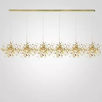 Подвесной светильник (люстра) Tezani Argent Suspension Linear Gold 6L 210 ImperiumLoft 40.2060-6 (177956-22)