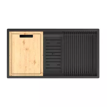 Кухонная мойка Lemark TABAGA 820 82x44 9932136 черная матовая