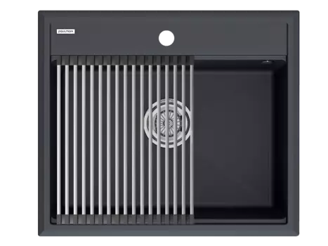 Кухонная мойка Paulmark STEPIA 60 + STEP PM115951-AN+R375-BS антрацит + Ролл-мат STEP