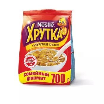 Готовый завтрак хрутка 700 г кукурузные хлопья пакет