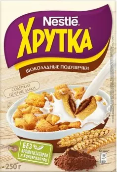Готовый завтрак хрутка 250 г подушечки с шоколадной начинкой