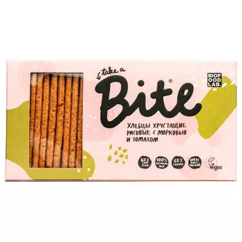 Хлебцы хрустящие Bite! 150гр рисовые с морковью и томатами