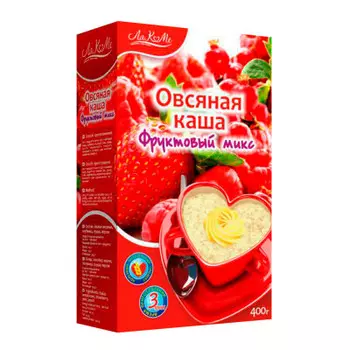 Хлопья овсяные лакоме 400 г фруктовый микс короб
