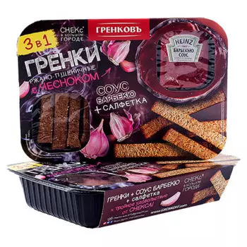 Гренки гренковъ 100 гр чеснок с соусом барбекью