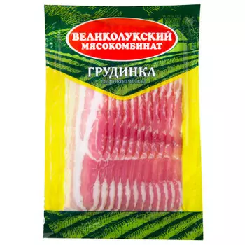 Грудинка с/к нарезка 150 г мясной продукт из свинины кат.б великолукский м-т