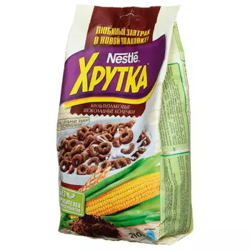 Готовый завтрак Хрутка 210г шоколадные колечки Nestle м/уп
