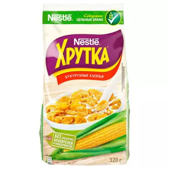 Готовый завтрак хрутка 320г кукурузные хлопья Nestle м/уп