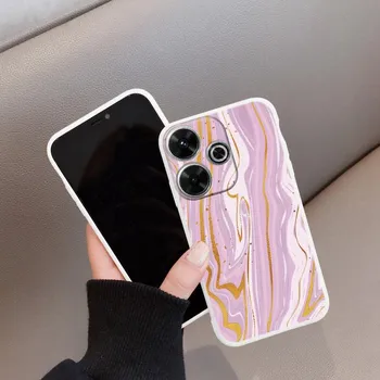 Мраморный мягкий силиконовый чехол для Samsung A55 M35 S24 Redmi Note 13 Pro 13C 14 Xiaomi Poco C65 iPhone 15 Huawei Honor 200 Realme 9 Camera Противоударный чехол Samsung Galaxy S9 Plus фиолетовый