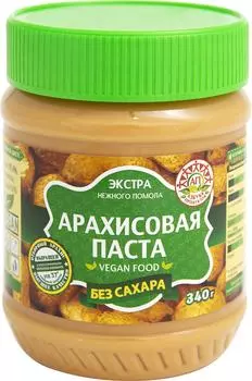 Паста арахисовая Азбука продуктов Экстра без сахара 340г