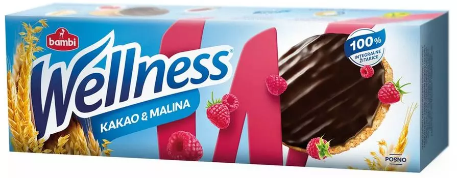 Печенье Wellness с малиной и глазурью 150г