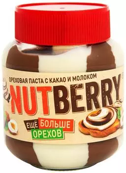 Паста Nutberry ореховая с добавление какао и молока 350г