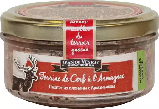Паштет Jean de Veyrac из оленины с Арманьяком 130г