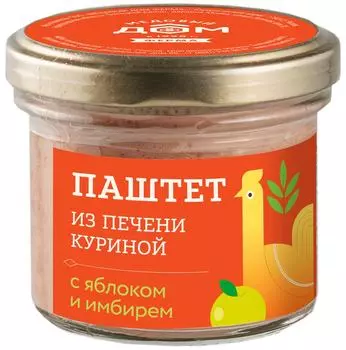 Паштет Медовый дом ферма Из куриной печени с яблоком и имбирем 100г