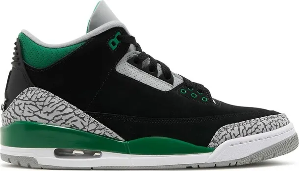 Кроссовки Air Jordan 3 Retro Pine Green, черный