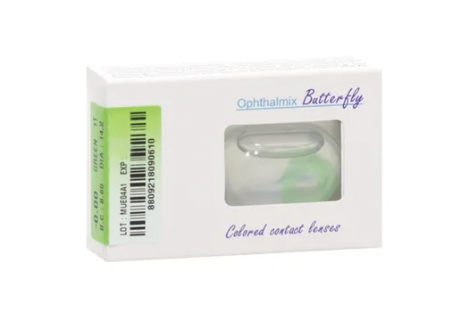 Контактные линзы цветные Офтальмикс Butterfly 1-Color зеленый D 0.00 DIA 14.2
