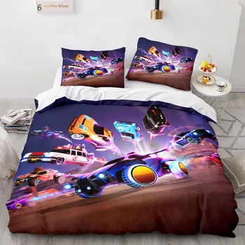 3D Rocket League Bedding Set Bedspread Single Twin Full Queen King Size Car Rocket League Bed Set Children s Bedroom Duvetcove 180x210cm 3pcs