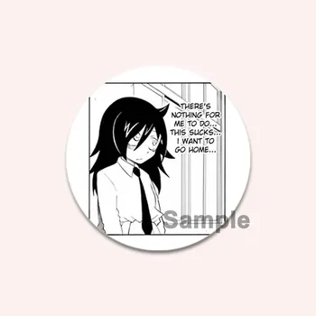 32/44/58MM Аниме Tomoko Kuroki Watamote Pins Милый мультяшный значок ручной работы Броши для нагрудника для рюкзака Одежда Подарки Аксессуар 32mm