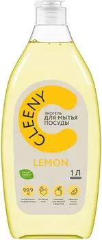 Средство для мытья посуды и кухонного инвентаря Cleeny с эфирным маслом лимона 1л